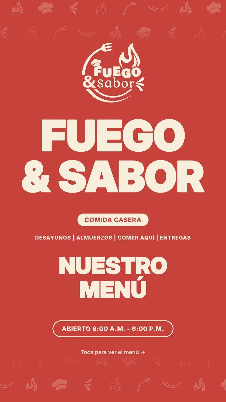 Menú Fuego & Sabor, página 1: Portada