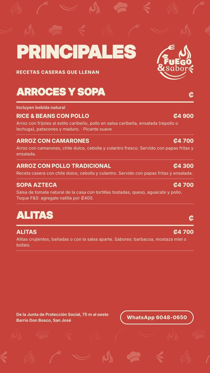 Menú Fuego & Sabor, página 4: Principales