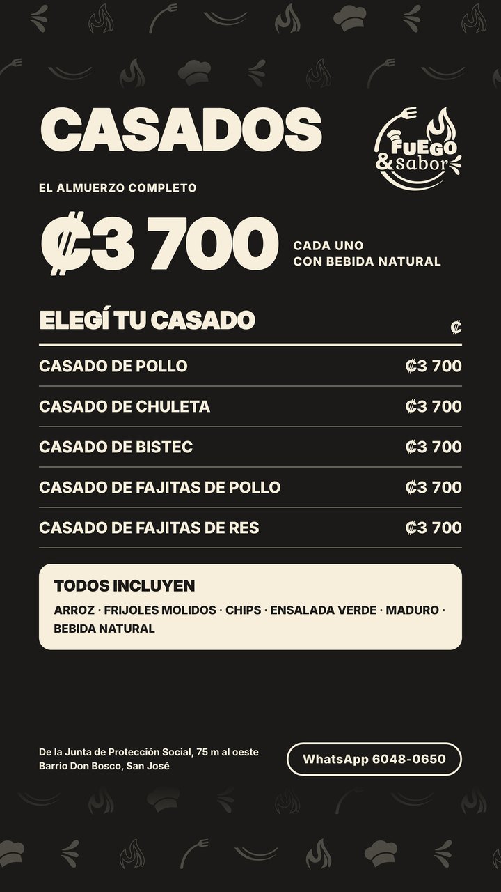 Menú Fuego & Sabor, página 5: Casados