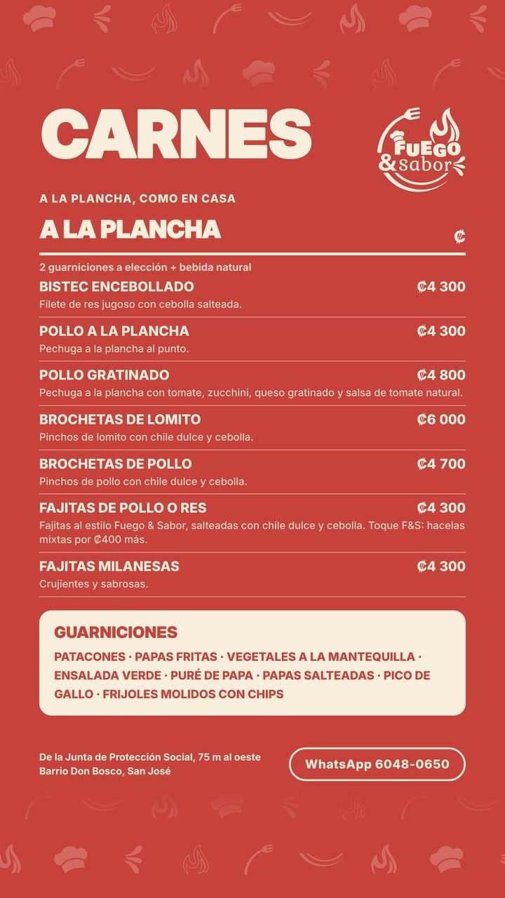 Menú Fuego & Sabor, página 6: Carnes