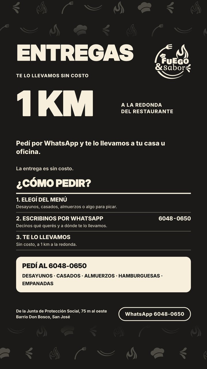Menú Fuego & Sabor, página 11: Entregas
