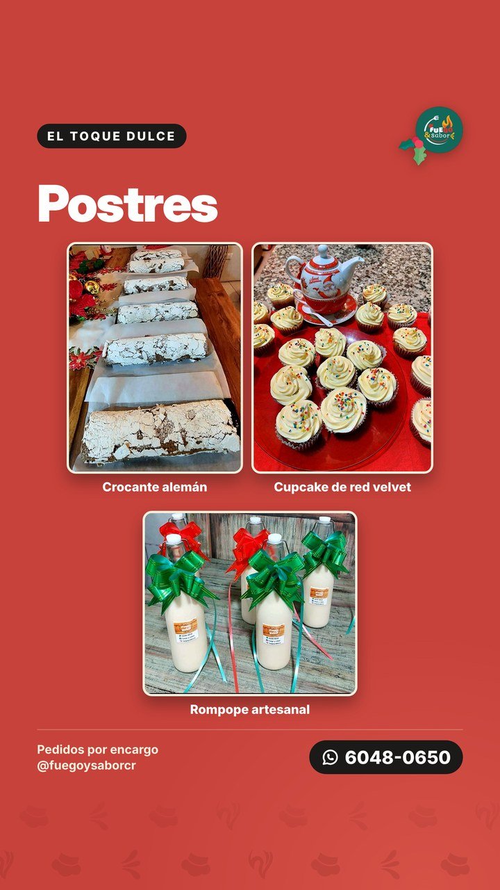 Menú de cenas navideñas Fuego & Sabor, página 6: Postres