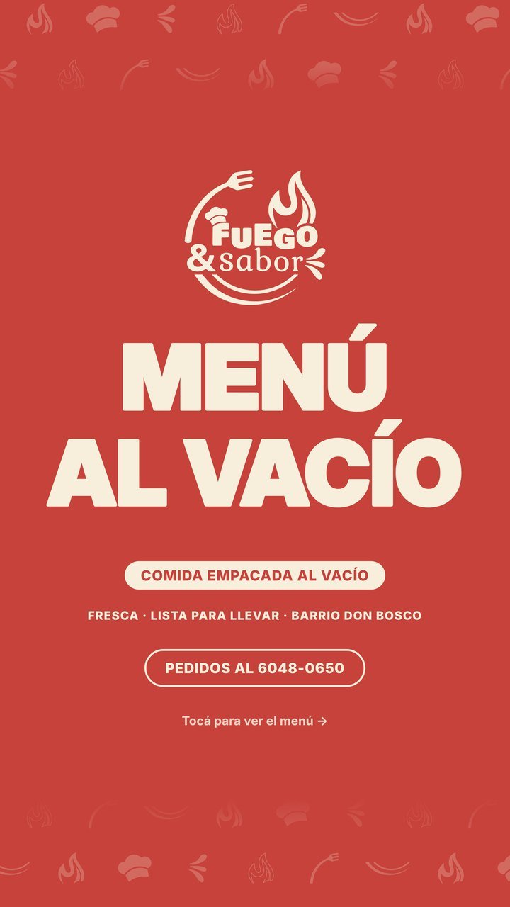 Menú al vacío Fuego & Sabor, página 1: Portada