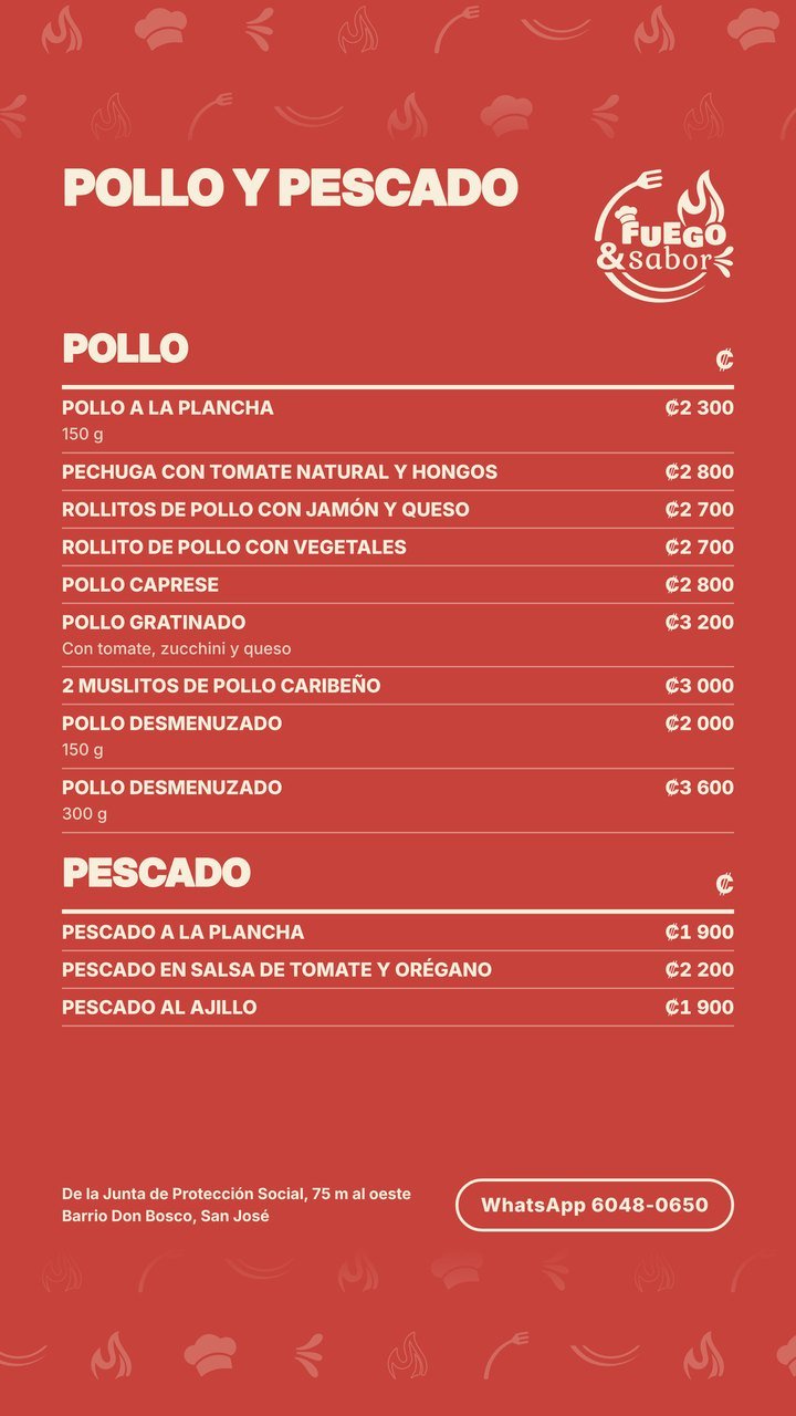 Menú al vacío Fuego & Sabor, página 7: Pollo y pescado